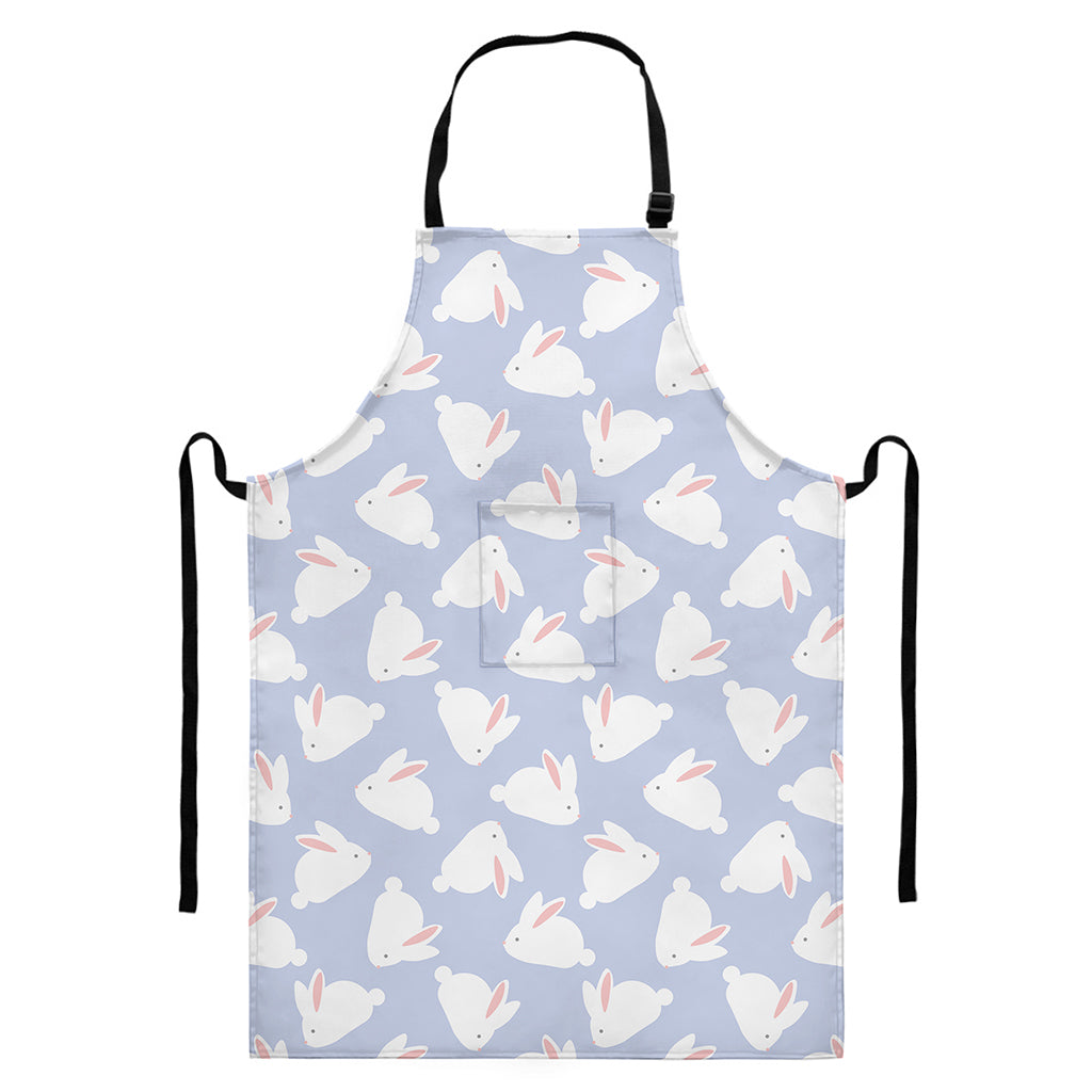Mini Rabbit Pattern Print Bib Apron With Pocket