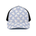 Mini Rabbit Pattern Print Black Mesh Trucker Hat