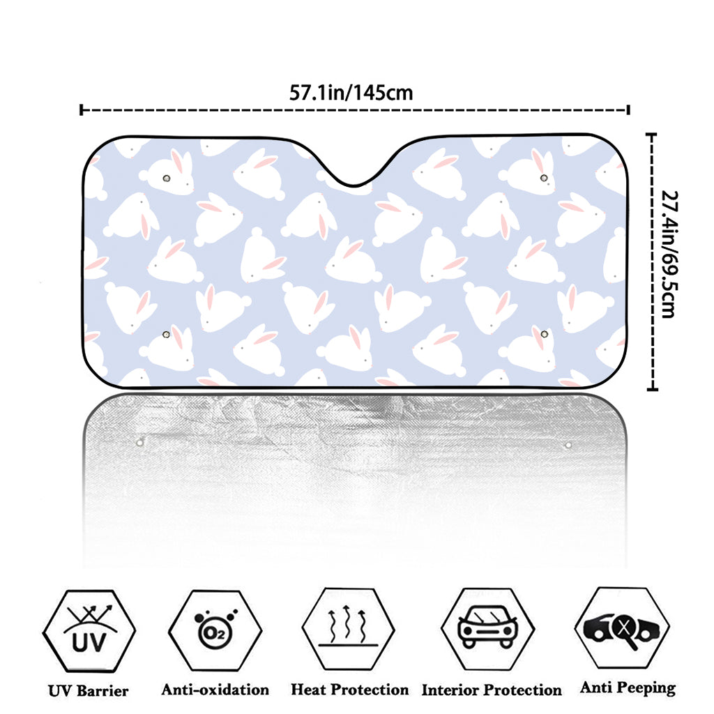 Mini Rabbit Pattern Print Car Windshield Sun Shade