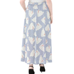 Mini Rabbit Pattern Print Chiffon Maxi Skirt