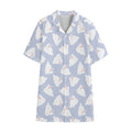 Mini Rabbit Pattern Print Cotton Hawaiian Shirt