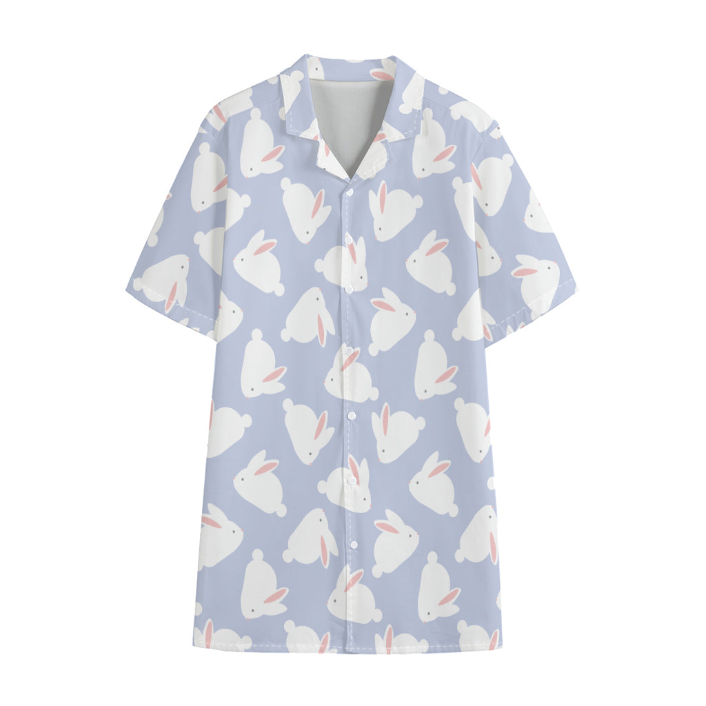 Mini Rabbit Pattern Print Cotton Hawaiian Shirt