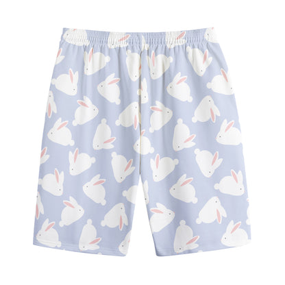 Mini Rabbit Pattern Print Cotton Shorts