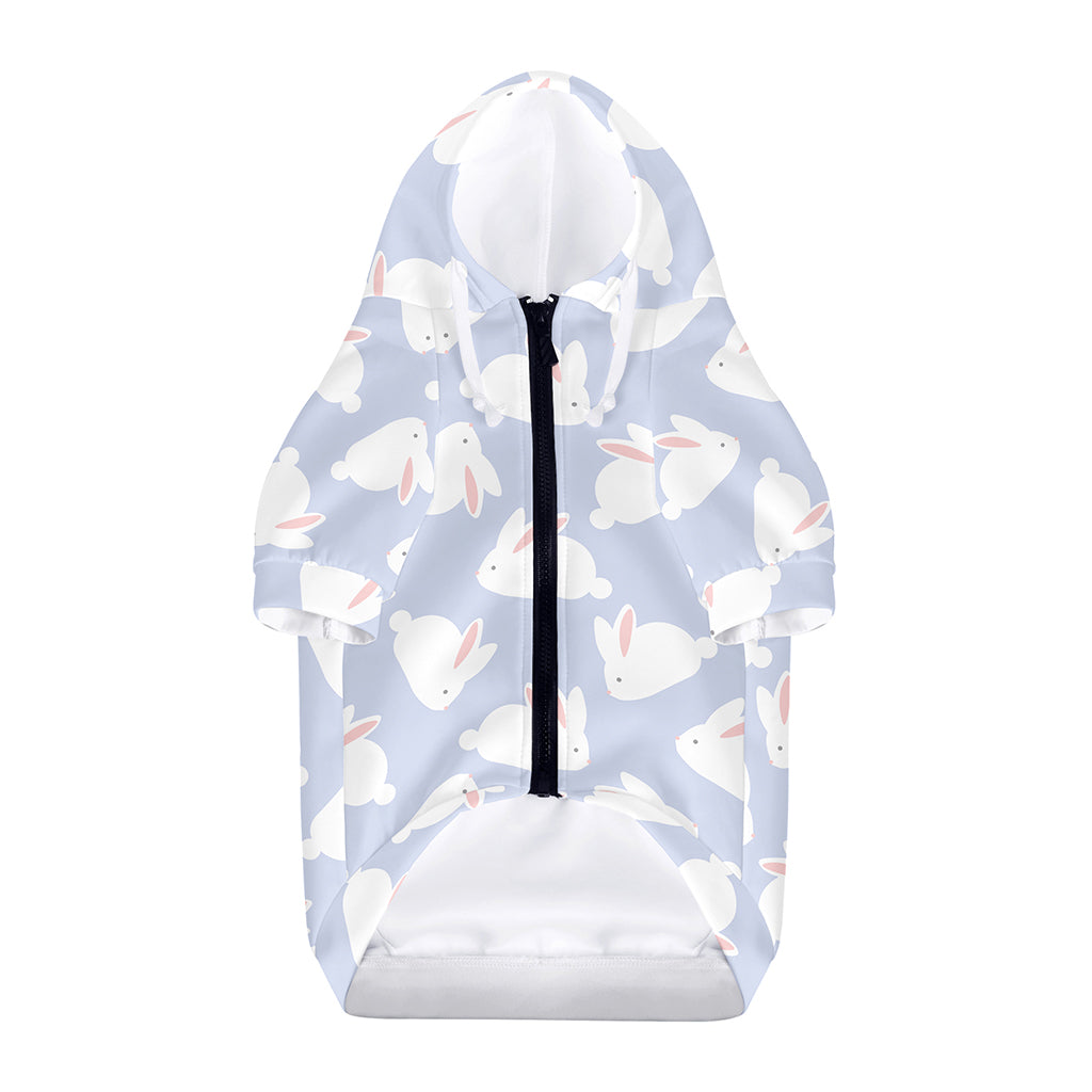 Mini Rabbit Pattern Print Dog Zip Up Hoodie