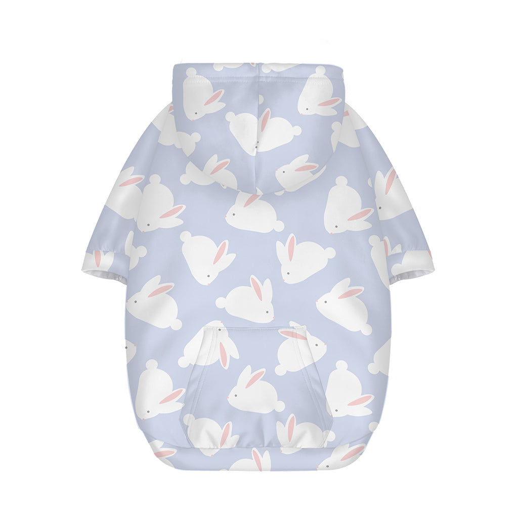 Mini Rabbit Pattern Print Dog Zip Up Hoodie