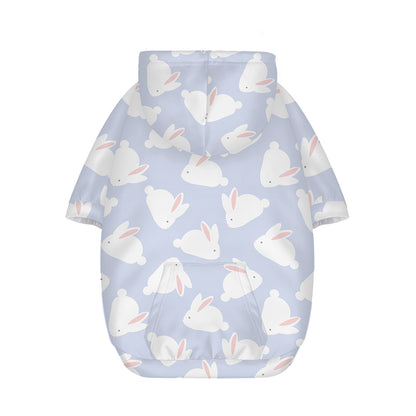 Mini Rabbit Pattern Print Dog Zip Up Hoodie