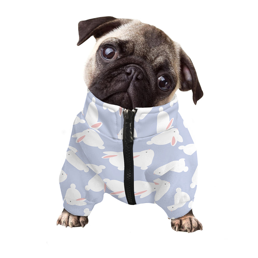 Mini Rabbit Pattern Print Dog Zip Up Jacket