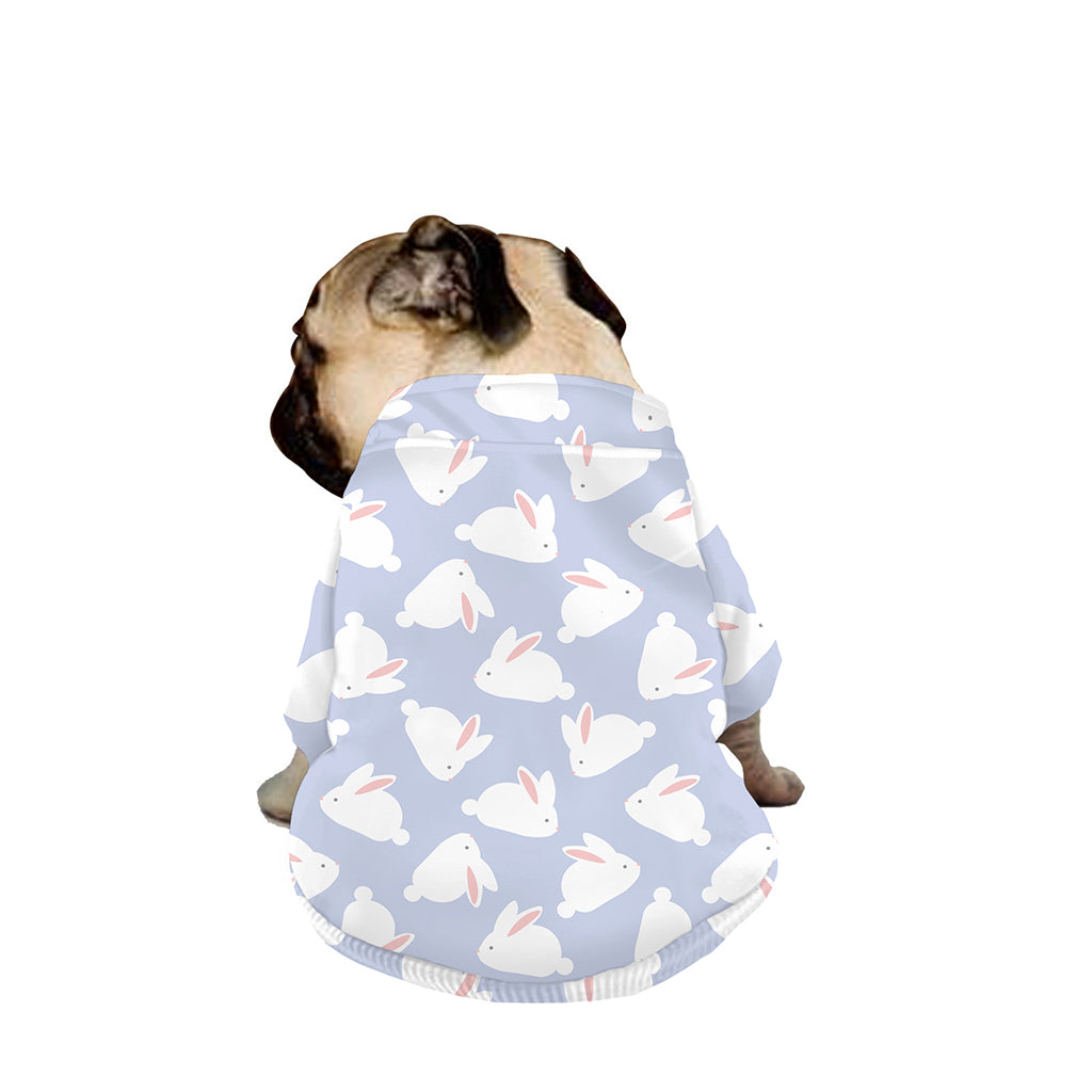 Mini Rabbit Pattern Print Dog Zip Up Jacket