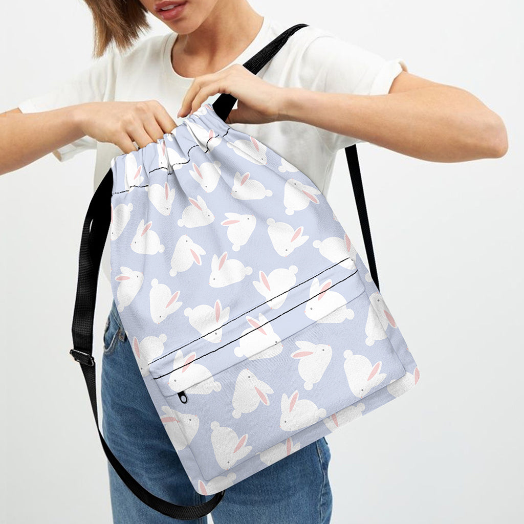 Mini Rabbit Pattern Print Drawstring Backpack