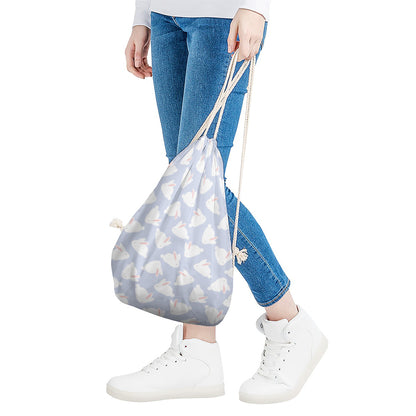 Mini Rabbit Pattern Print Drawstring Bag