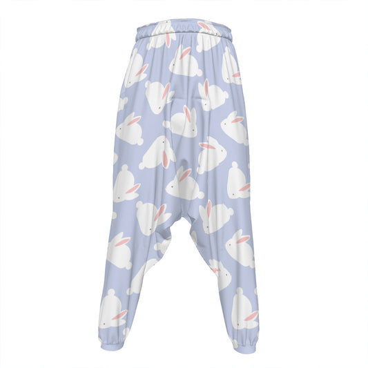 Mini Rabbit Pattern Print Hammer Pants