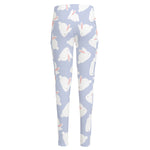 Mini Rabbit Pattern Print High-Waisted Pocket Leggings