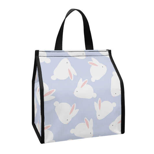 Mini Rabbit Pattern Print Insulated Lunch Tote