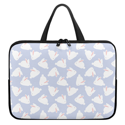 Mini Rabbit Pattern Print Laptop Sleeve With Handle