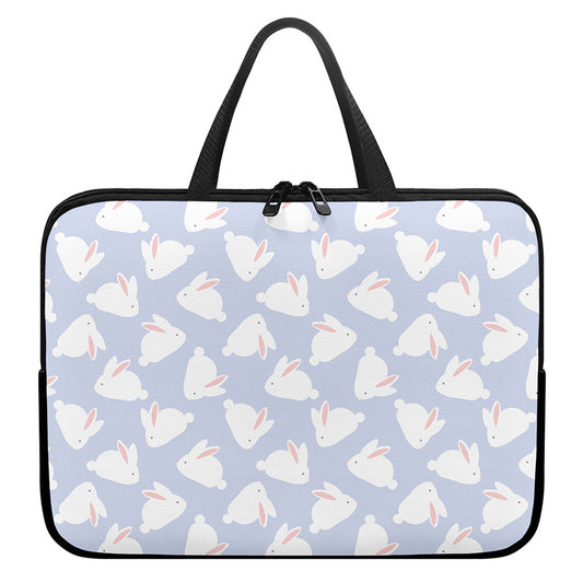 Mini Rabbit Pattern Print Laptop Sleeve With Handle