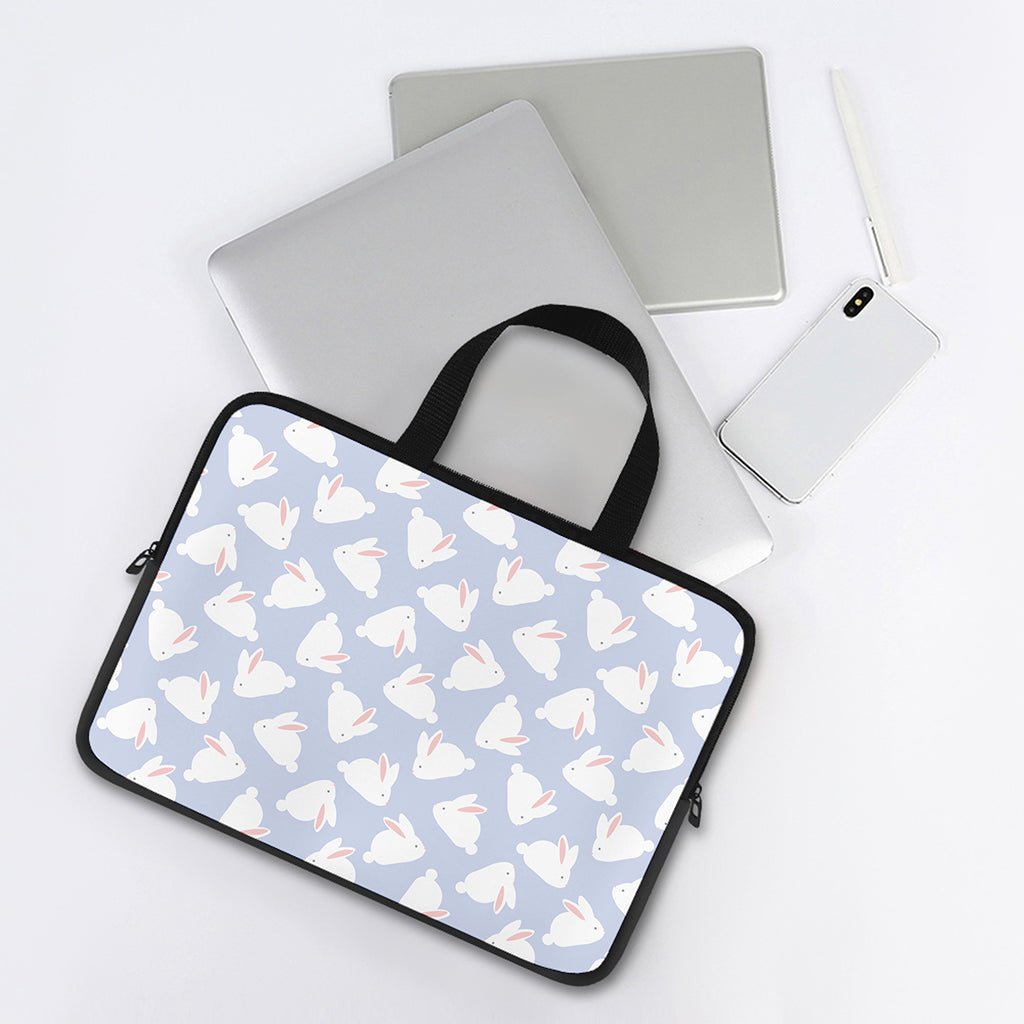 Mini Rabbit Pattern Print Laptop Sleeve With Handle