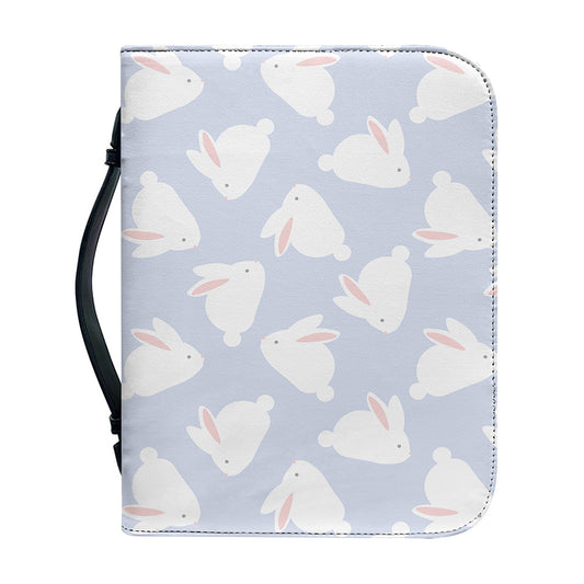 Mini Rabbit Pattern Print Leather Bible Cover