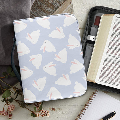 Mini Rabbit Pattern Print Leather Bible Cover