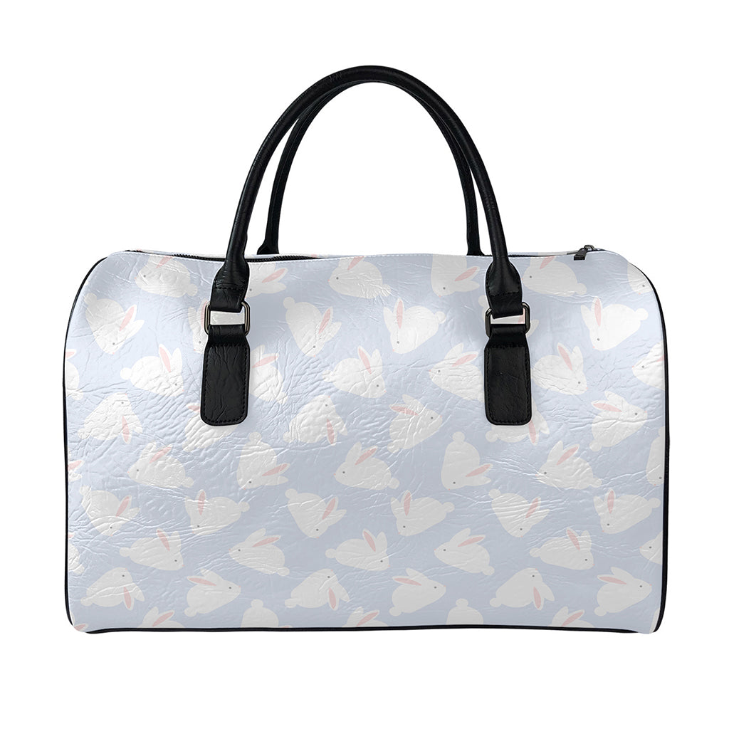 Mini Rabbit Pattern Print Leather Duffle Bag