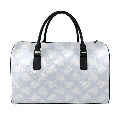 Mini Rabbit Pattern Print Leather Duffle Bag