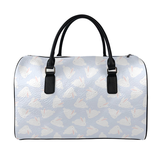 Mini Rabbit Pattern Print Leather Duffle Bag