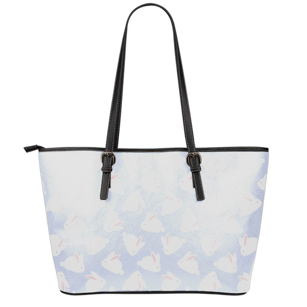 Mini Rabbit Pattern Print Leather Tote Bag