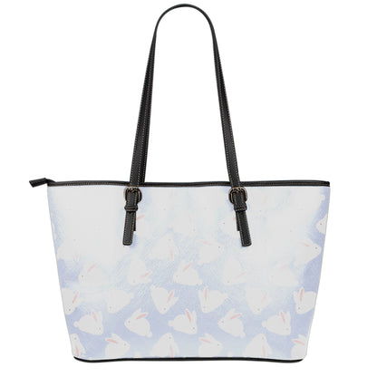 Mini Rabbit Pattern Print Leather Tote Bag