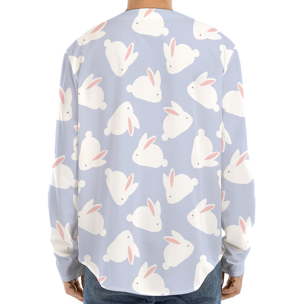 Mini Rabbit Pattern Print Long Sleeve Baseball Jersey
