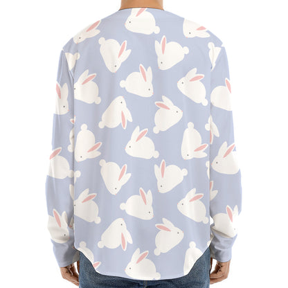 Mini Rabbit Pattern Print Long Sleeve Baseball Jersey