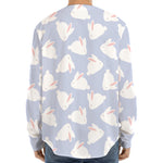 Mini Rabbit Pattern Print Long Sleeve Baseball Jersey