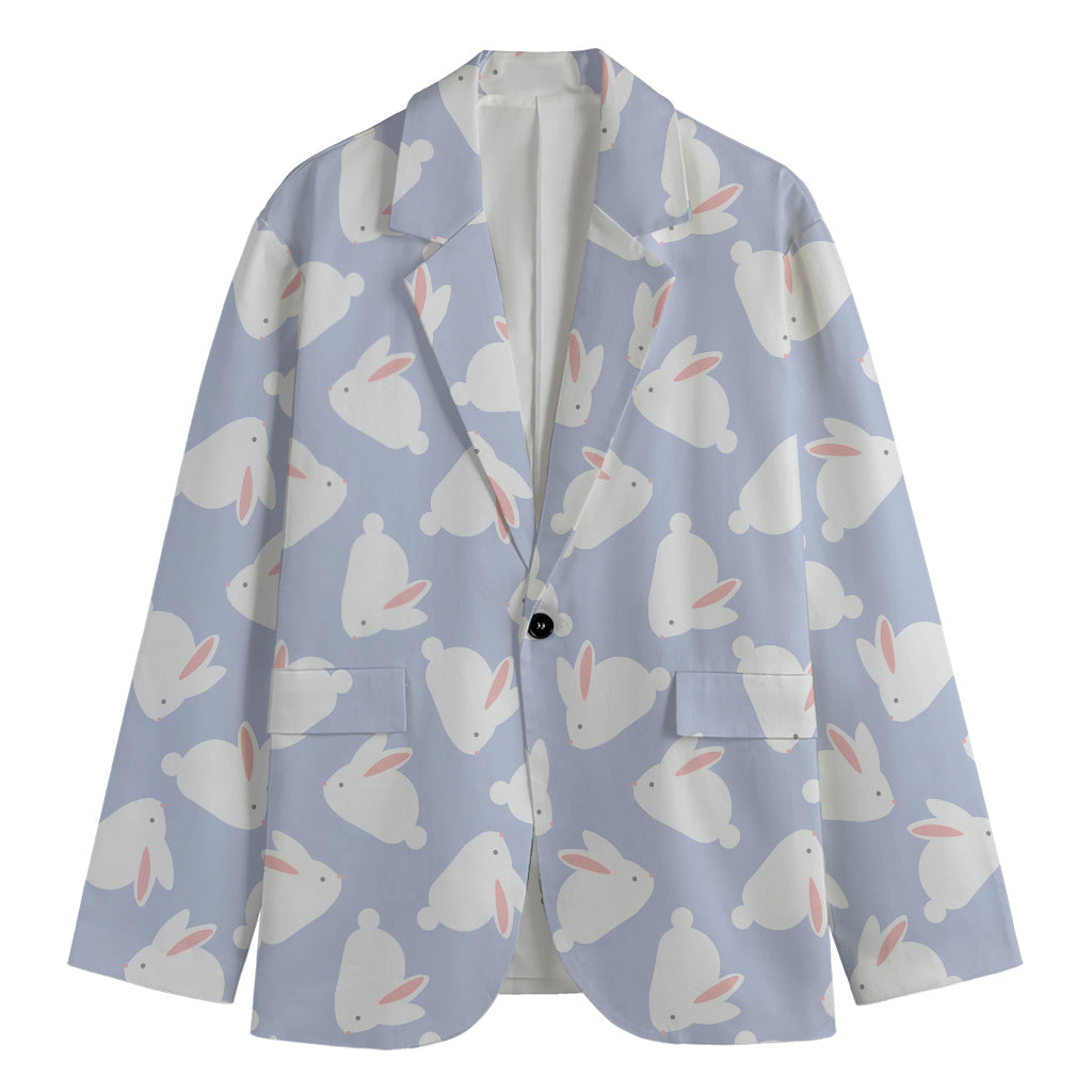 Mini Rabbit Pattern Print Men's Cotton Blazer