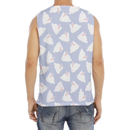 Mini Rabbit Pattern Print Men's Fitness Tank Top