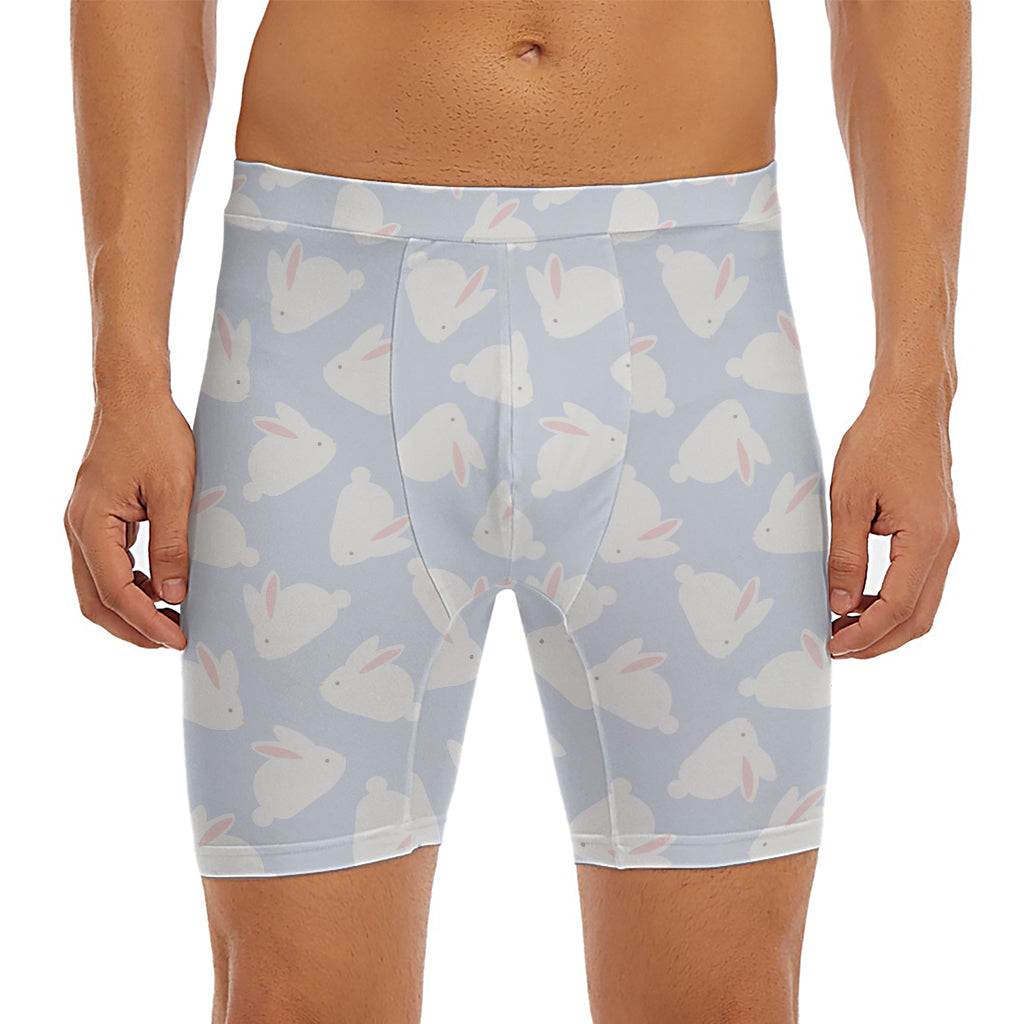 Mini Rabbit Pattern Print Men's Long Boxer Briefs