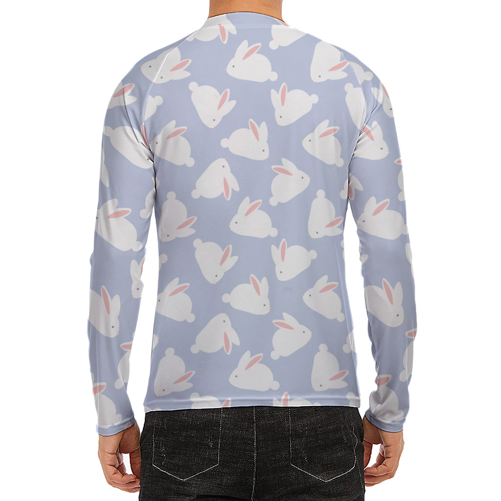 Mini Rabbit Pattern Print Men's Long Sleeve Rash Guard