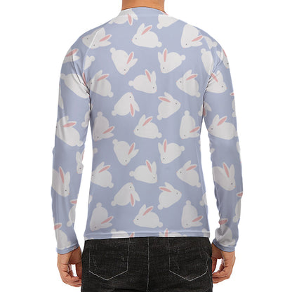 Mini Rabbit Pattern Print Men's Long Sleeve Rash Guard