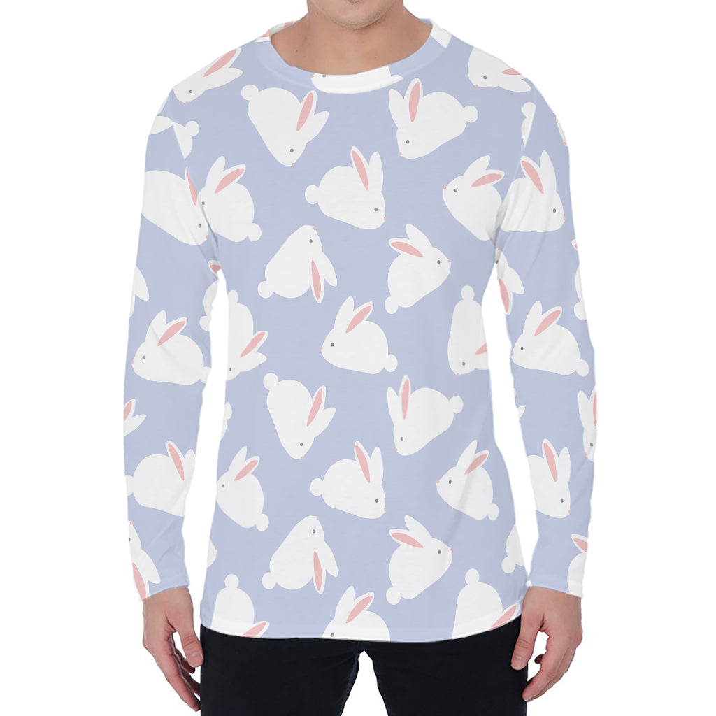 Mini Rabbit Pattern Print Men's Long Sleeve T-Shirt
