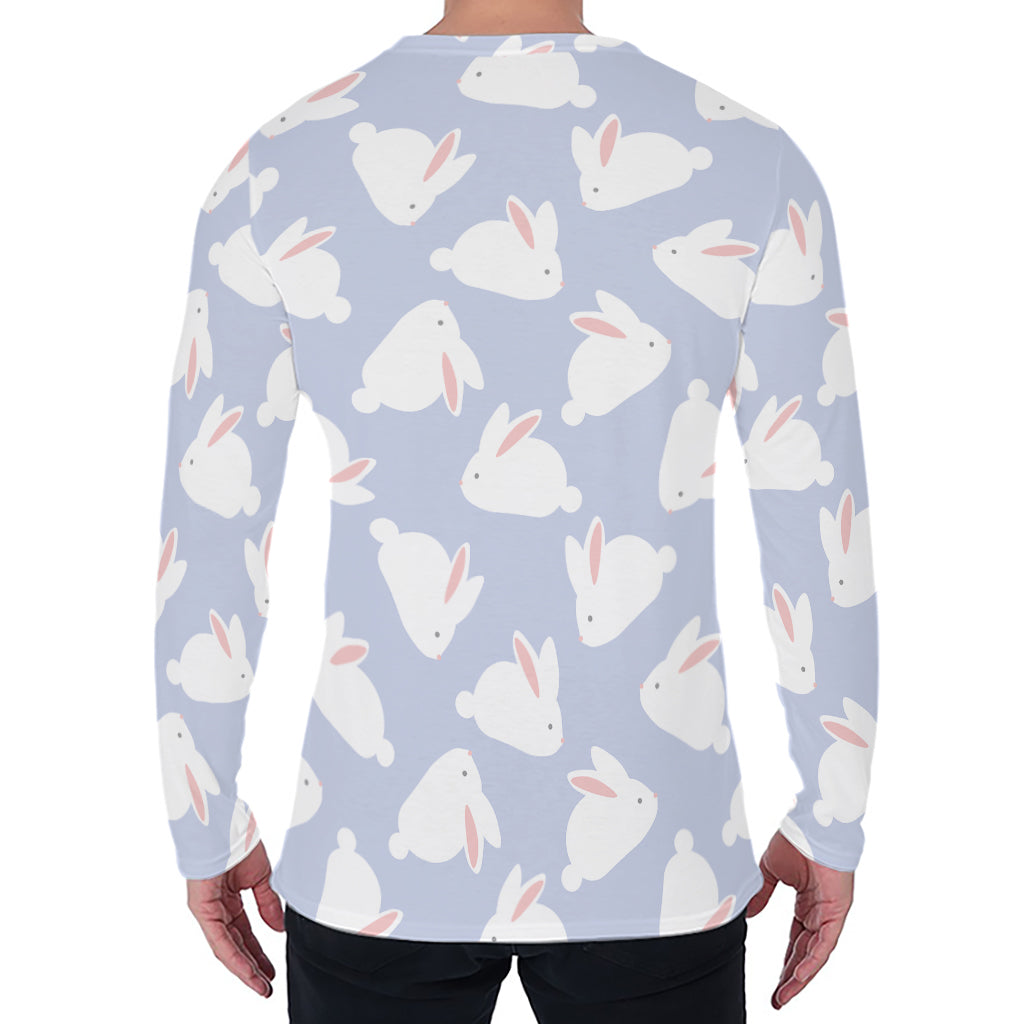 Mini Rabbit Pattern Print Men's Long Sleeve T-Shirt