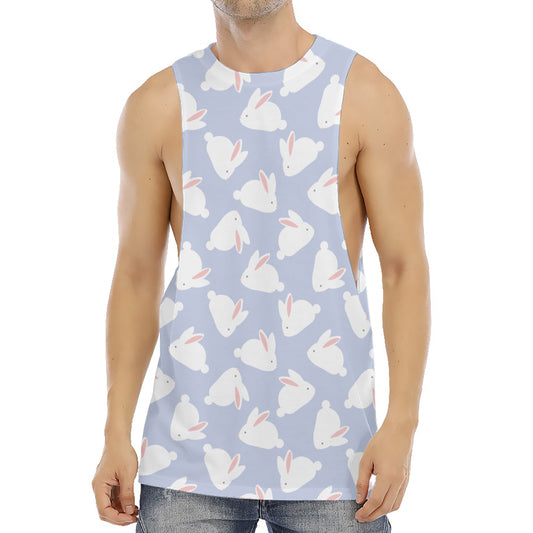 Mini Rabbit Pattern Print Men's Muscle Tank Top