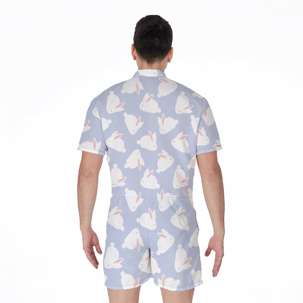 Mini Rabbit Pattern Print Men's Rompers