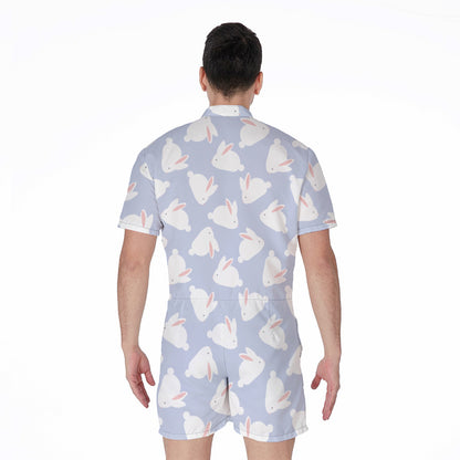Mini Rabbit Pattern Print Men's Rompers