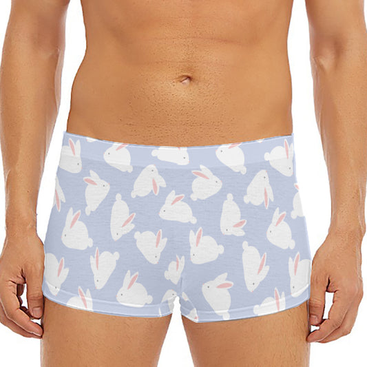 Mini Rabbit Pattern Print Men's Short Boxer Briefs