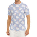 Mini Rabbit Pattern Print Men's Short Sleeve Rash Guard