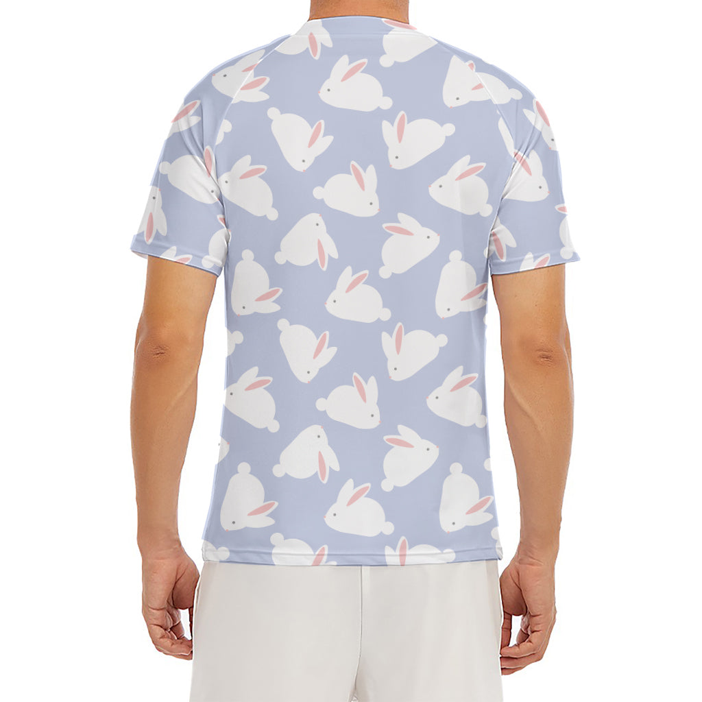 Mini Rabbit Pattern Print Men's Short Sleeve Rash Guard