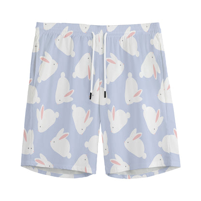 Mini Rabbit Pattern Print Men's Sports Shorts