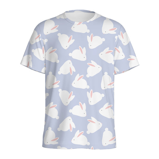 Mini Rabbit Pattern Print Men's Sports T-Shirt