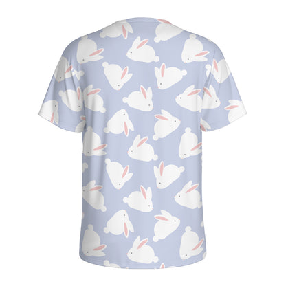 Mini Rabbit Pattern Print Men's Sports T-Shirt
