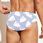 Mini Rabbit Pattern Print Men's Swim Briefs