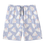 Mini Rabbit Pattern Print Men's Swim Trunks