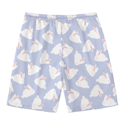 Mini Rabbit Pattern Print Men's Swim Trunks