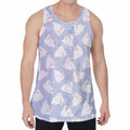 Mini Rabbit Pattern Print Men's Velvet Tank Top
